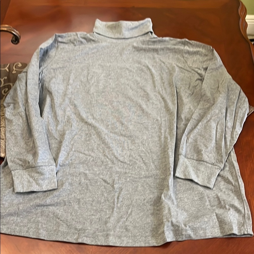 Gray Turtleneck Long Sleeve Top